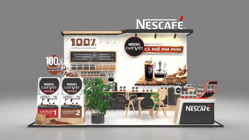 Booth Cà Phê Đẹp: Thiết Kế & Thi Công Ấn Tượng, Thu Hút 5 Booth thiết kế riêng độc đáo, phù hợp nhận diện thương hiệu, đầu tư kỹ lưỡng về thẩm mỹ và công năng, tạo trải nghiệm ấn tượng